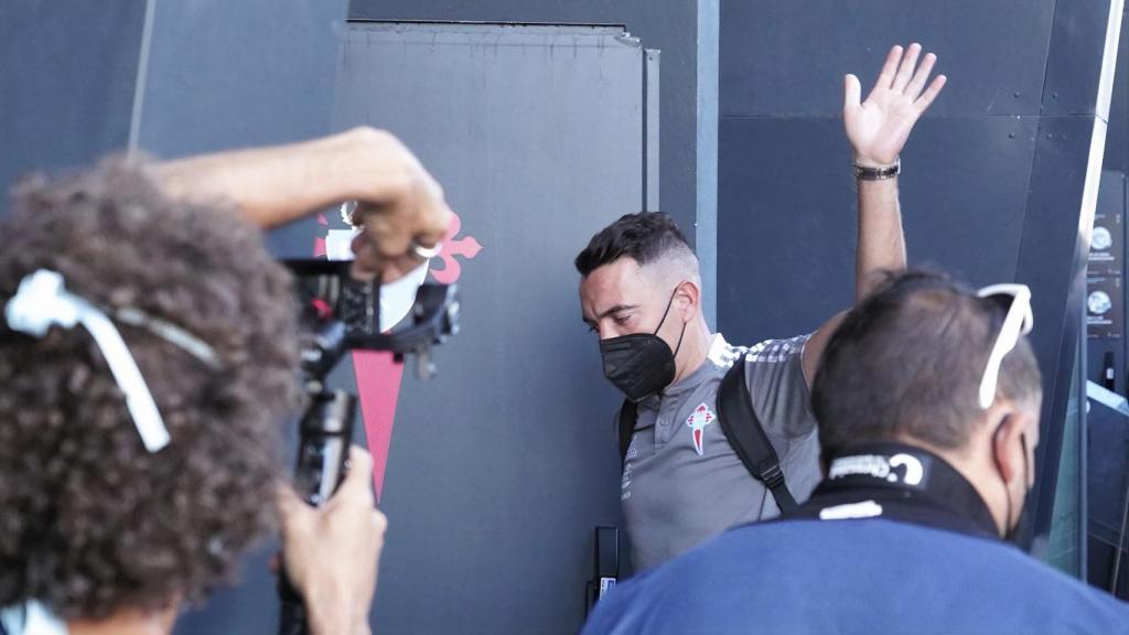 Iago Aspas entrando en Balaídos.