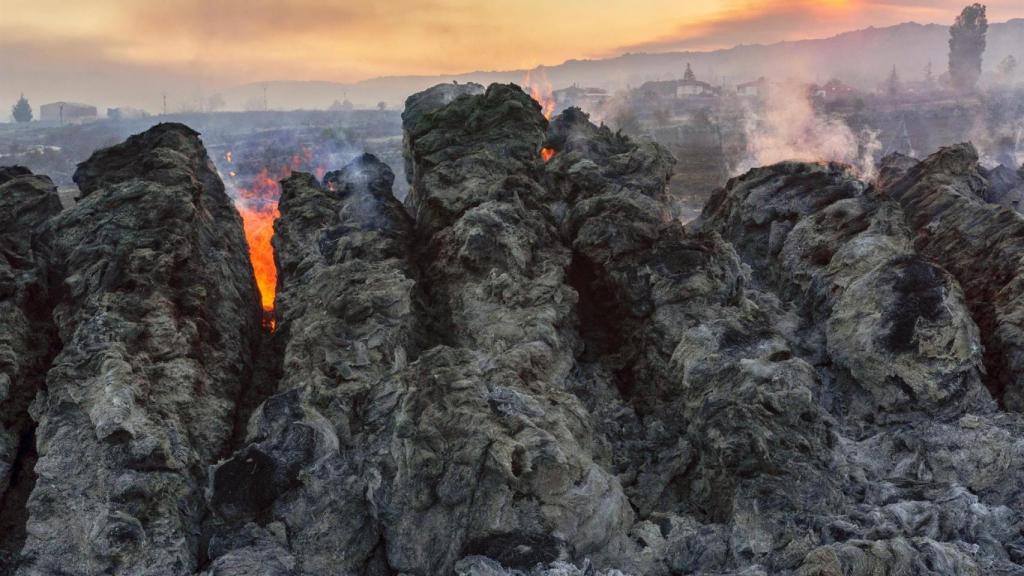 Zona calcinada en Sotalvo, municipio afectado por el incendio de Navalacruz.