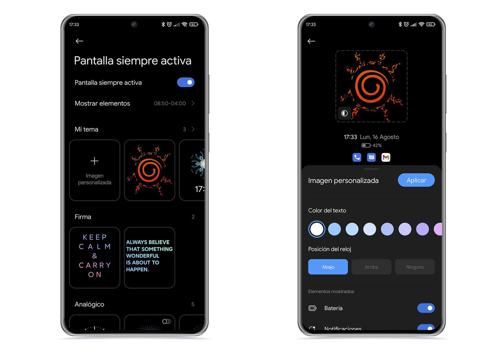 Pantalla siempre activa Xiaomi
