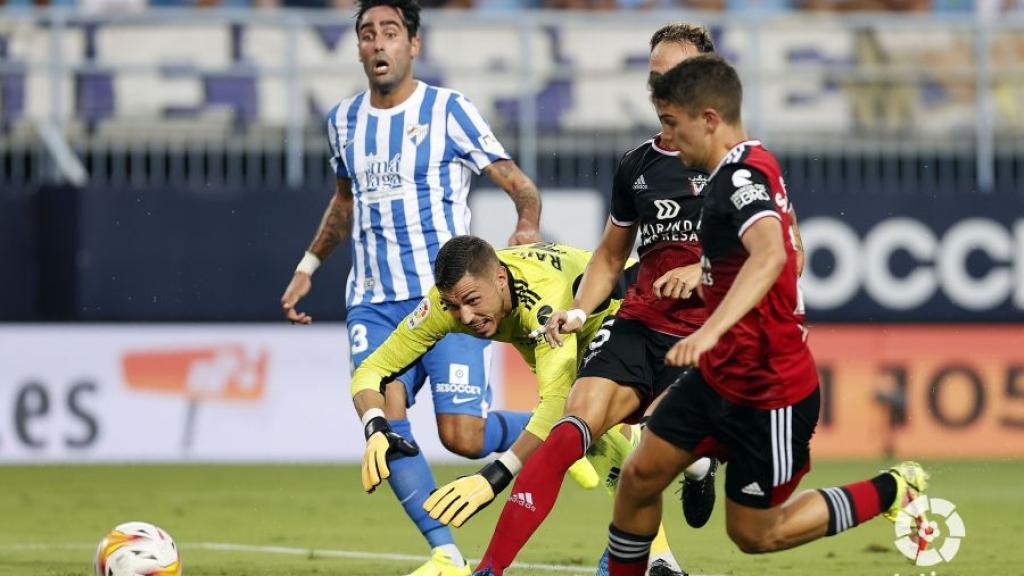 Un lance del Málaga CF - Mirandés.