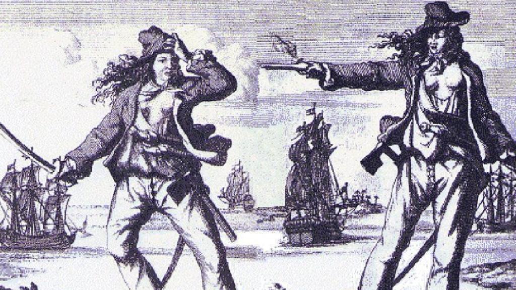 Ilustración de las piratas Mary Read y Anne Bonny.