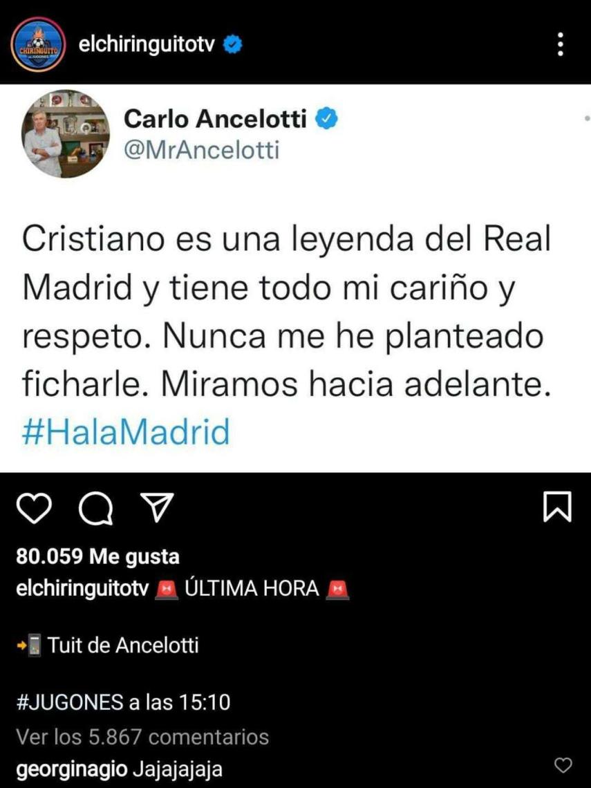 La respuesta de Georgina al desmentido de Ancelotti