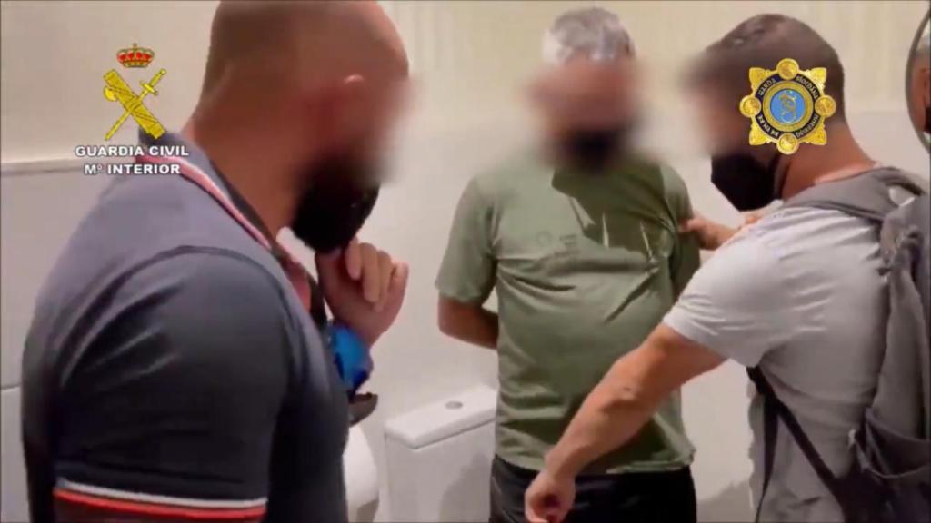 Momento de la detención de Gerry Hutch en Fuengirola.