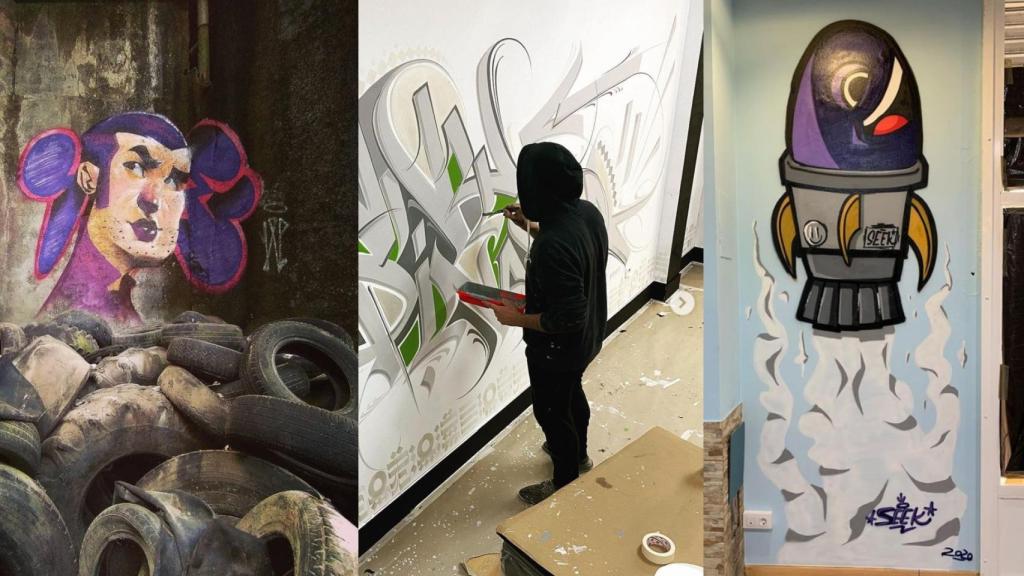 Obras de los 3 artistas que participan en el festival