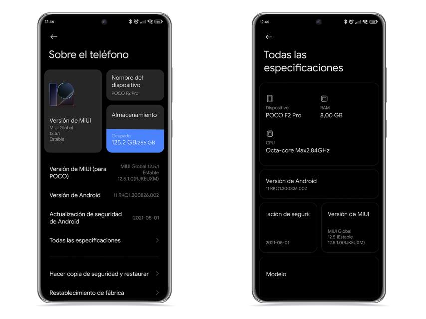 Especificaciones de un móvil Xiaomi