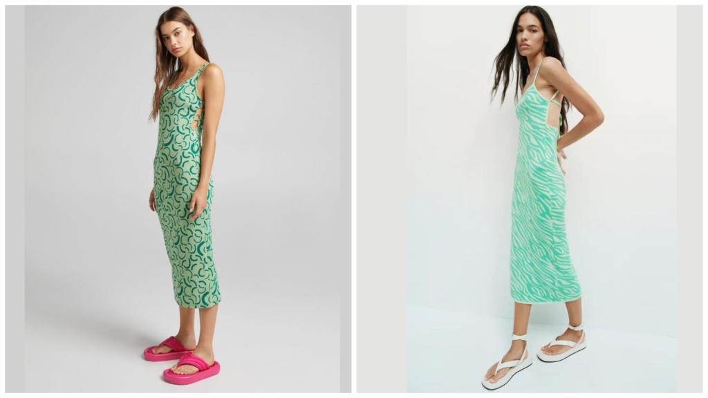 Propuestas 'midi' de Bershka y Zara.