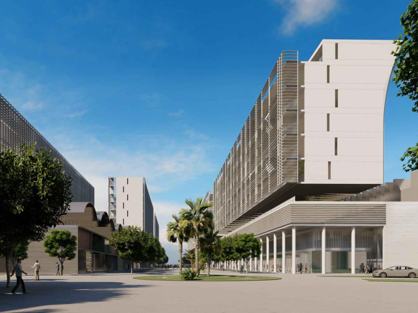 Algunos de los edificios de oficinas planteados en el recinto ferial.