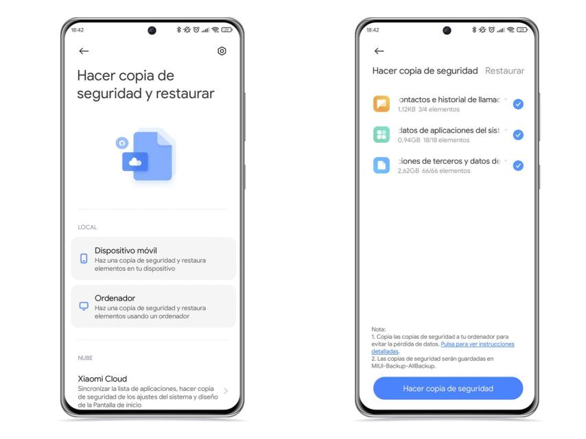 Herramienta de copia de seguridad de Xiaomi