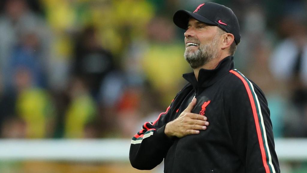 Jürgen Klopp, durante un partido del Liverpool en la temporada 2021/2022
