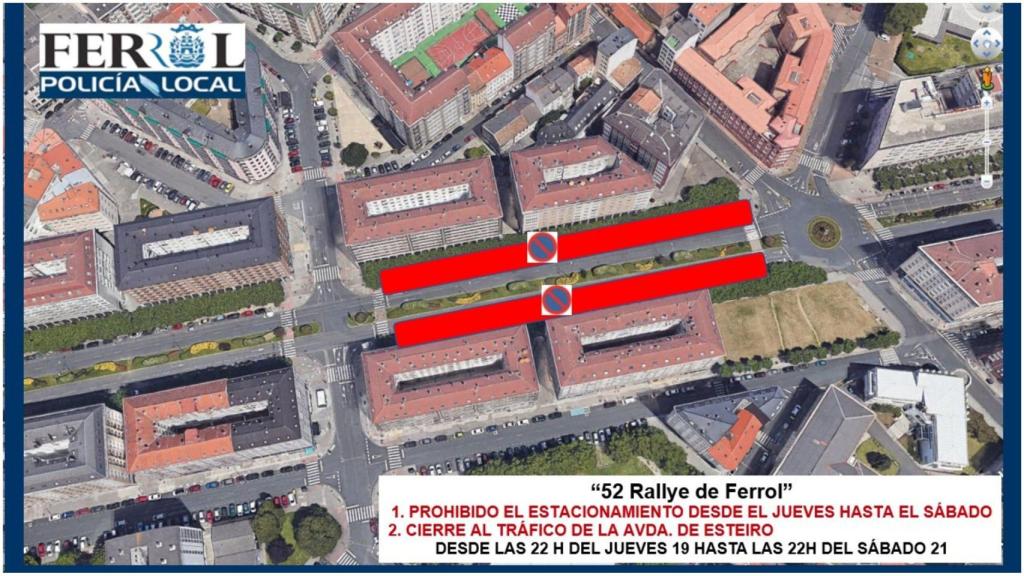 La Avda. de Esteiro estará cortada desde  hoy y hasta el domingo