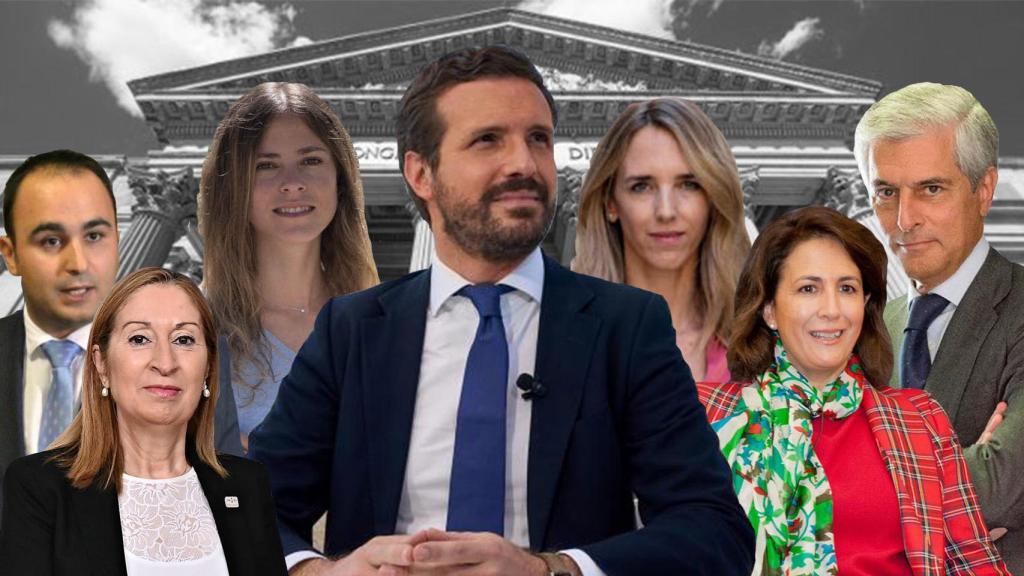 Pablo Casado, Bea Fanjul, Cayetana Álvarez de Toledo, Isabel Borrego, Adolfo Suárez Illana, Ana María Pastor, Mario Cortés.