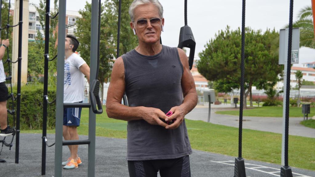 Miguel Pérez, en el parque de calistenia del Parque del Oeste.