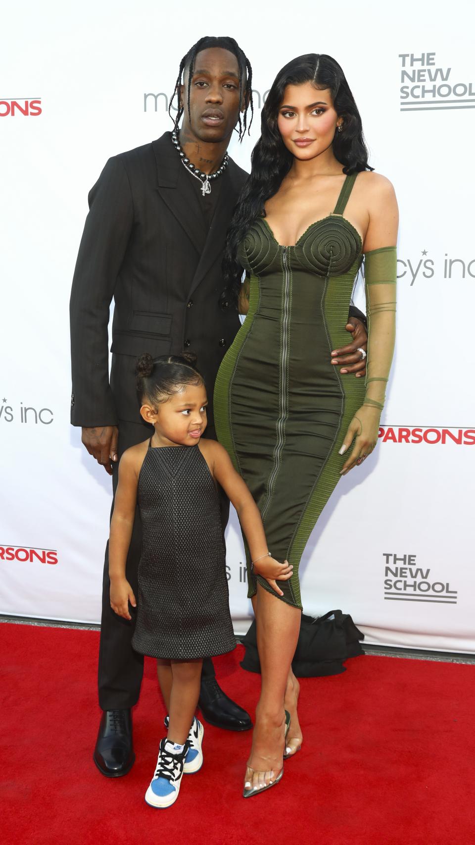 Kylie Jenner, Travis Scott y su primera hija en común, Stormi Webster.