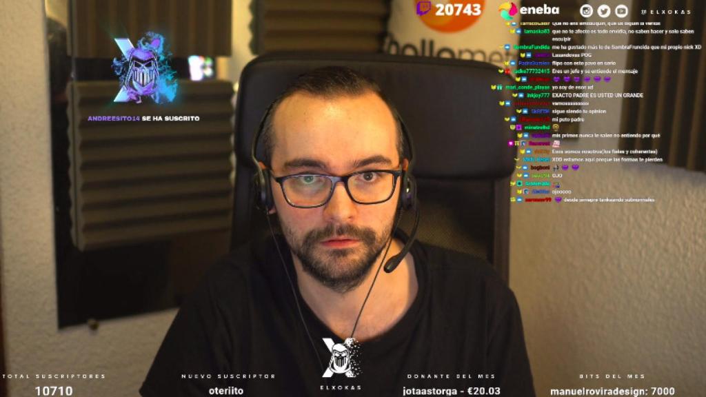El Xocas durante el streaming en el que se ha explicado.