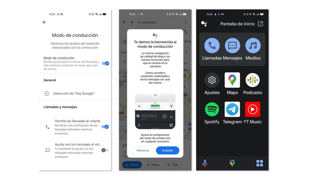 Modo Conducción Asistente Google
