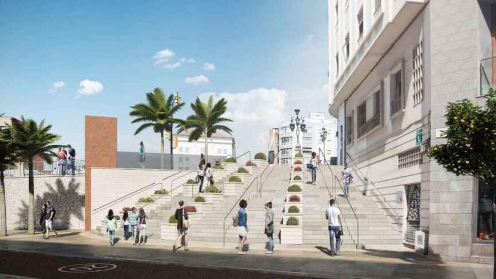 Infografía de la obra prevista en la Tribuna de los Pobres.