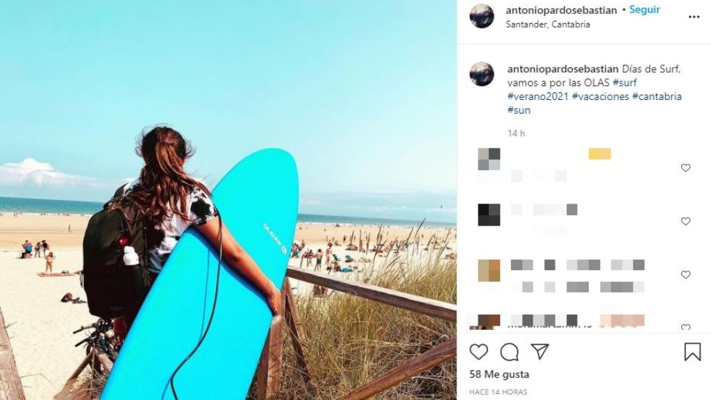 Nadia, fotografiada por su padre durante sus vacaciones.