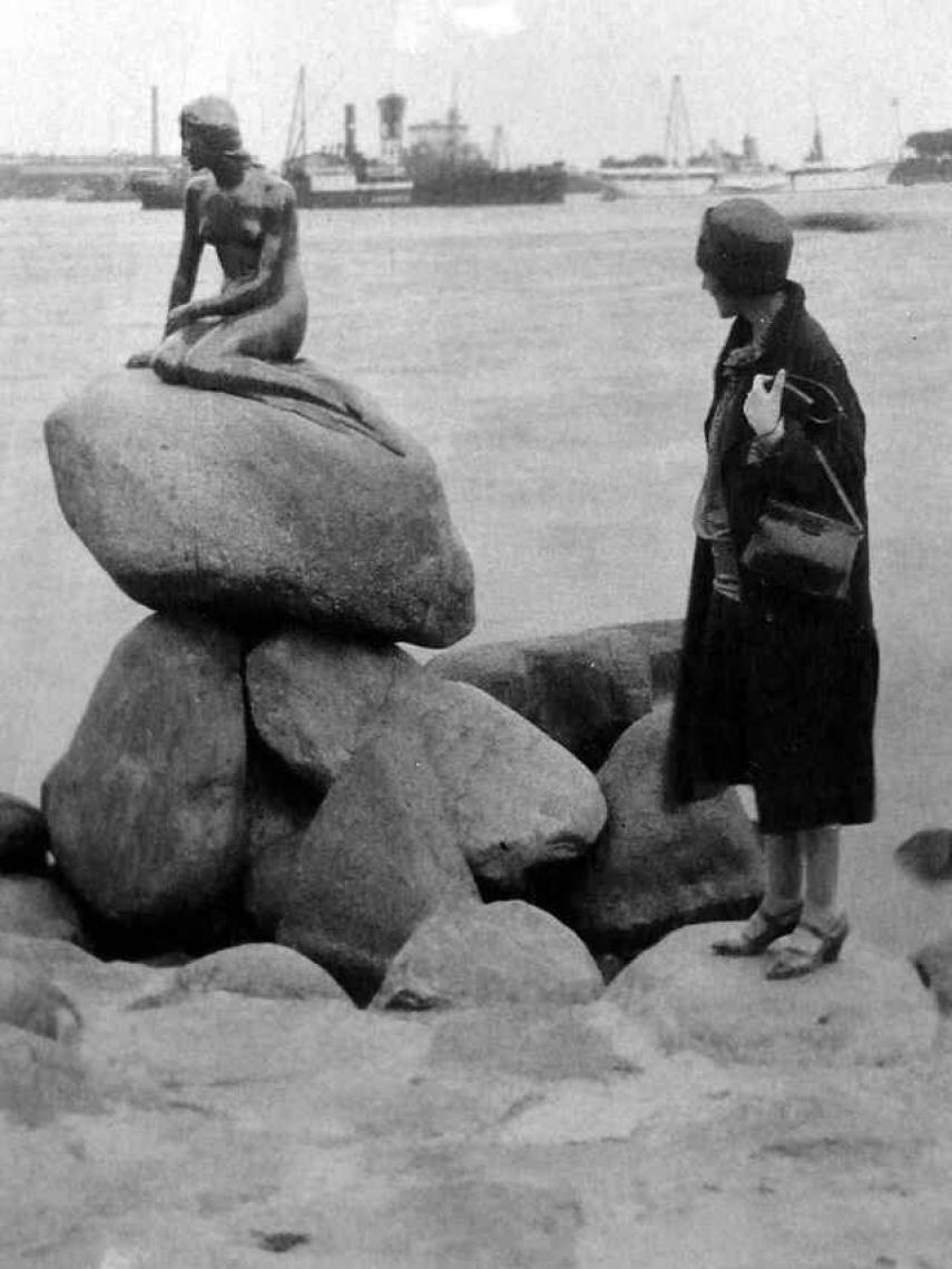 Justa en Copenhague (1929), cuando acudió al congreso internacional de la Escuela Nueva de Elsinore.