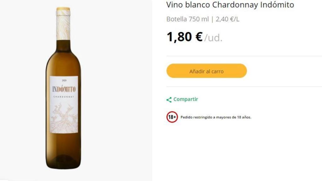 Vino blanco Chardonnay.