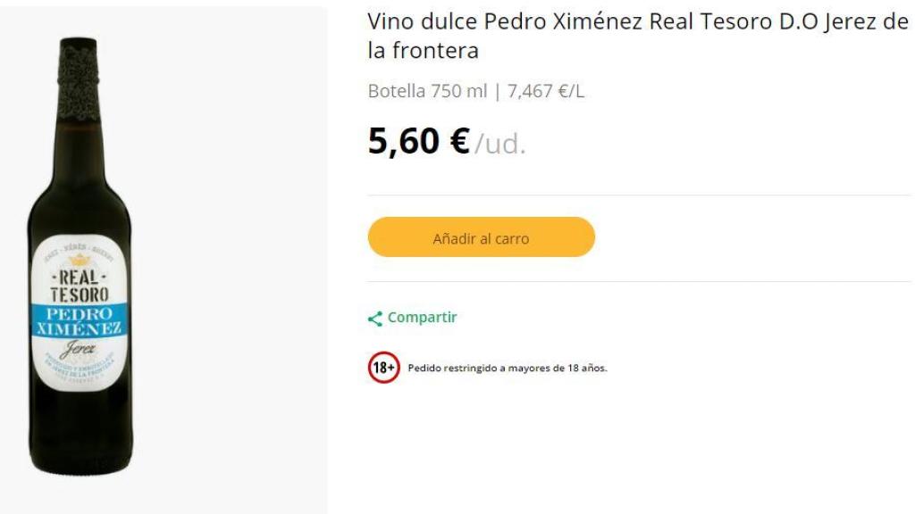 Vino Pedro Ximénez.