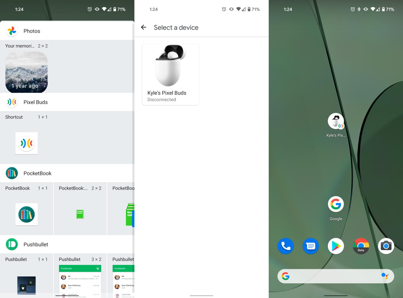 Widget de los Google Pixel Buds