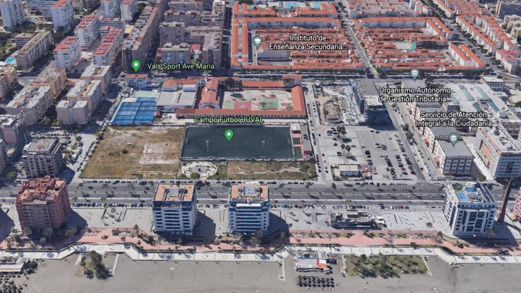 Vista de la parcela de calle Pacífico propiedad de la Seguridad Social.