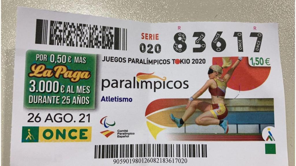 El cupón de la ONCE con la imagen de Susana Rodríguez Gacio.