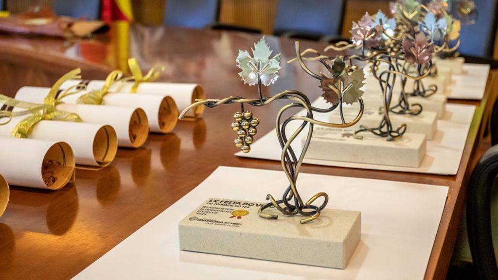 Imagen de los galardones otorgados a los mejores caldos en una edición anterior.