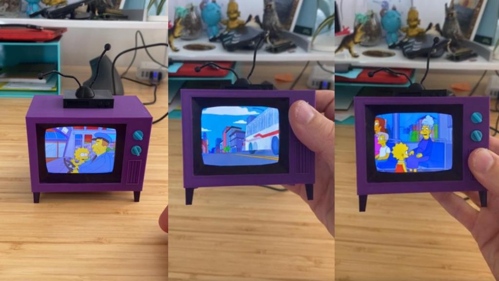 Un mini televisor de Los Simpson totalmente funcional.
