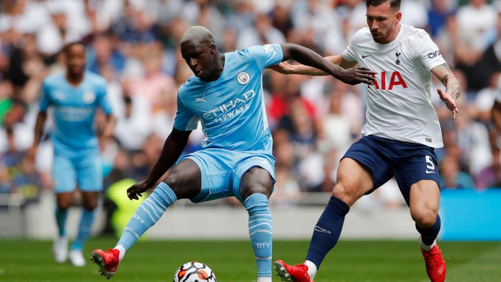 Benjamin Mendy en el partido entre el City y el Tottenham