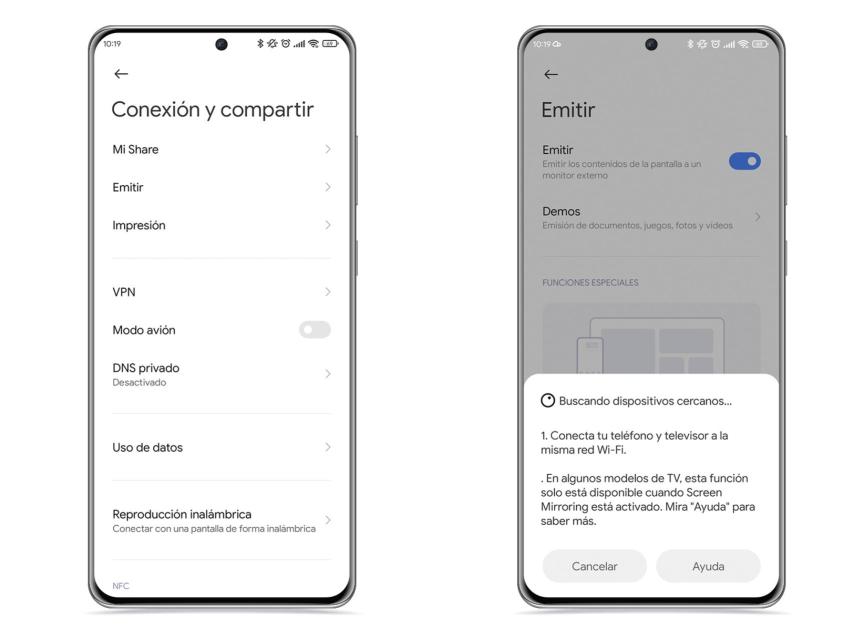 Compartir pantalla en Xiaomi