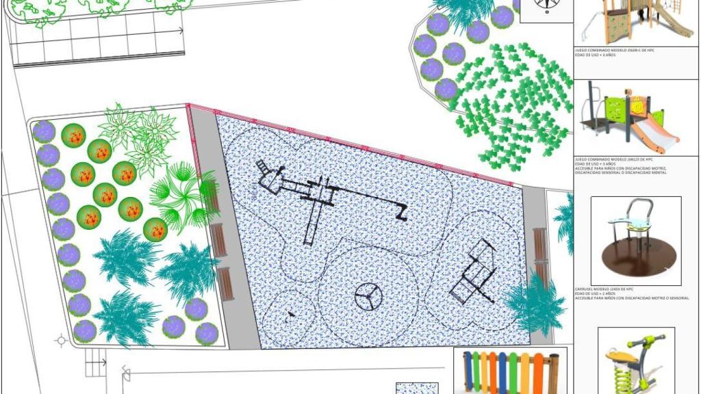 Imagen del plano de las obras en el parque de Virgen del Remedio.