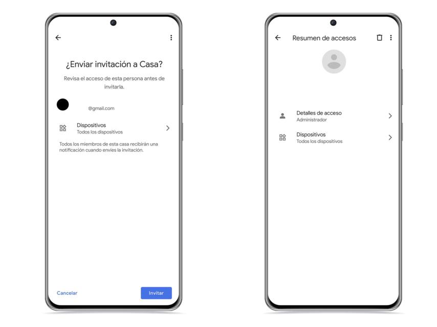 Resumen de un usuario en Google Home