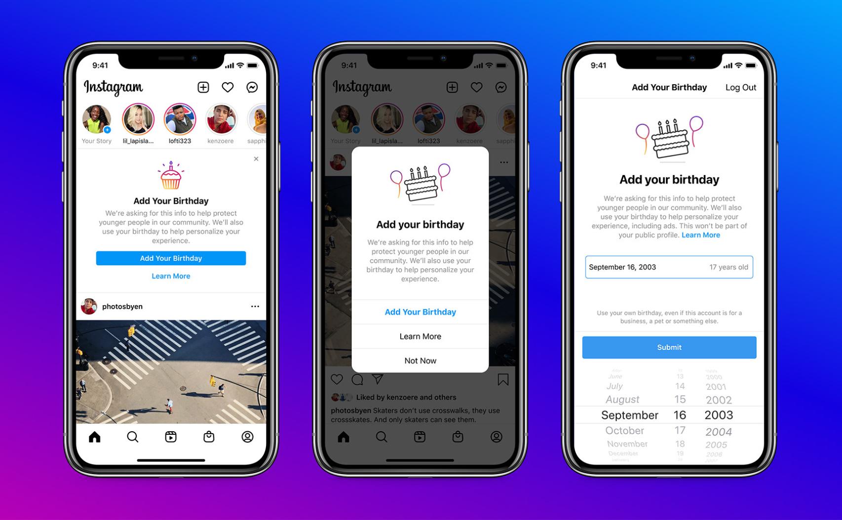 Instagram para añadir la fecha de nacimiento