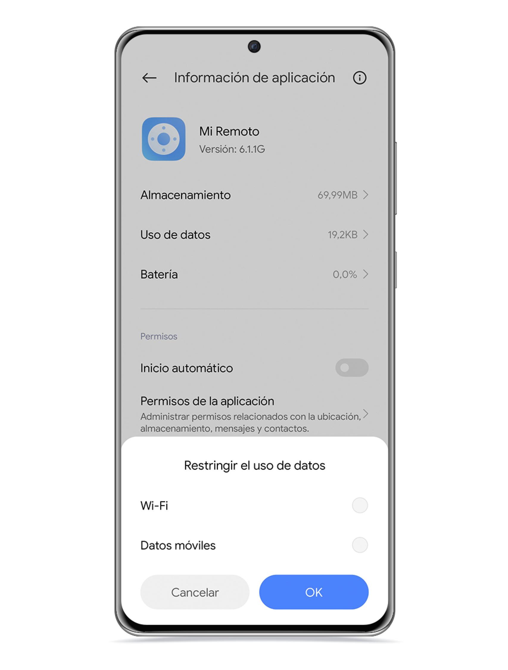Uso de datos en segundo plano de Xiaomi