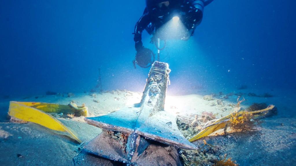 Uno de los espolones de la batalla entre las naves romanas y púnicas.