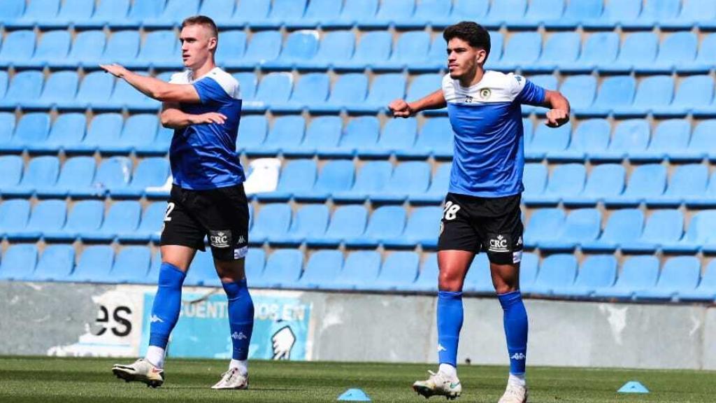 Abde (derecha), en un entrenamiento.