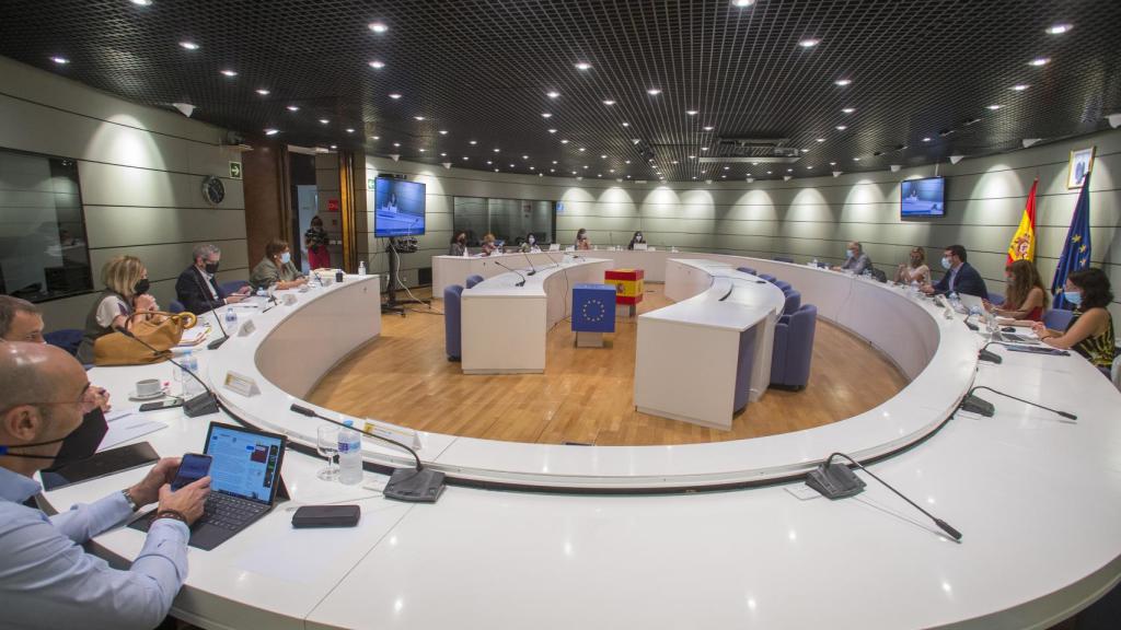 Imagen de la reunión celebrada este lunes por los miembros del Diálogo Social.