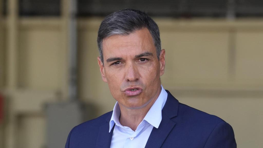 Pedro Sánchez, en un evento en la base militar de Torrejón, días después de interrumpir sus vacaciones en Lanzarote.