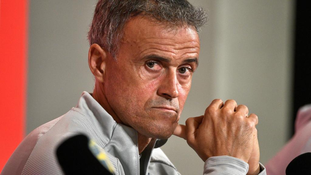 Luis Enrique, durante una rueda de prensa