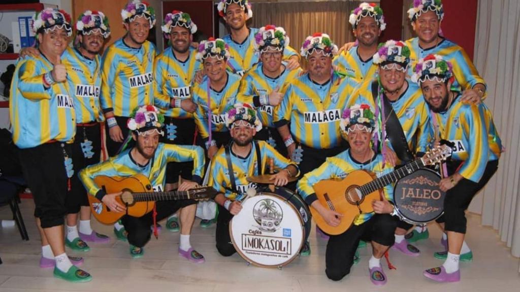 Pedro con su murga, 'Los Malagüitas'.