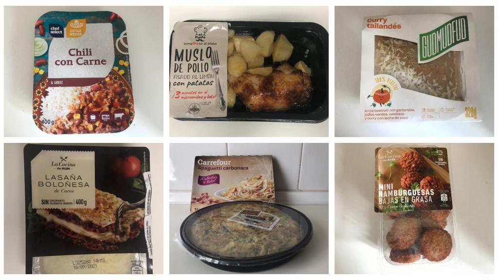 Seis de las 14 comidas realizadas por EL ESPAÑOL.