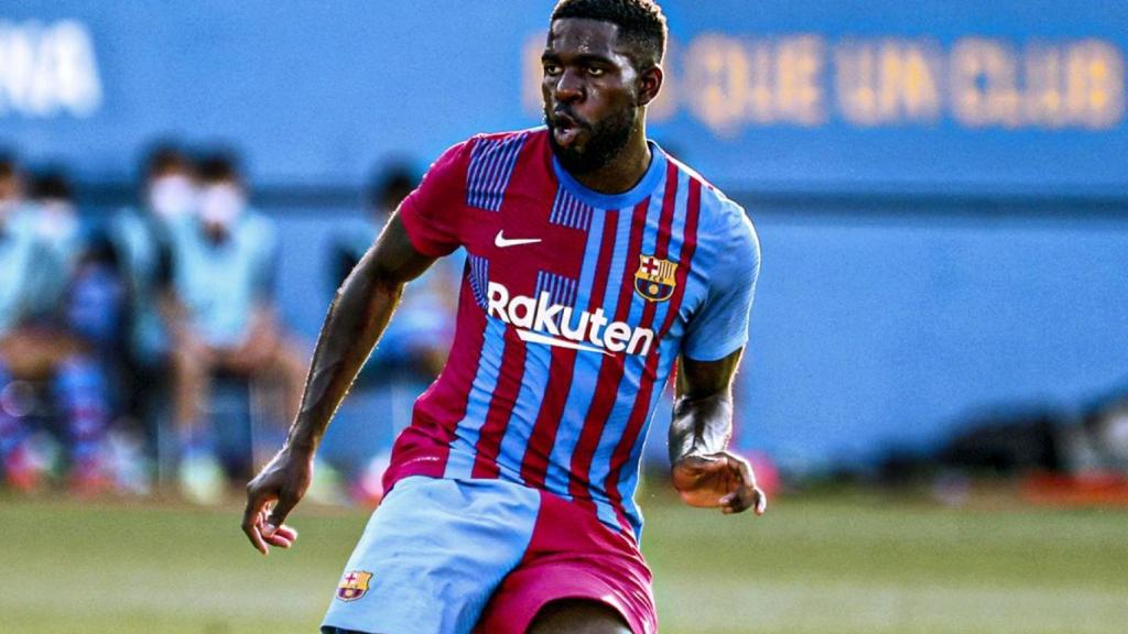 Samuel Umtiti durante un partido del FC Barcelona