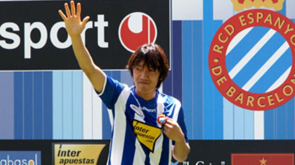 Shunsuke Nakamura, en su presentación con el Espanyol