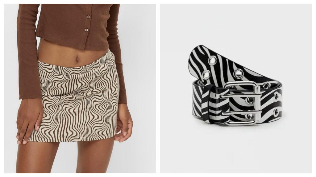 Falda de Stradivarius y cinturón de Pull&Bear.