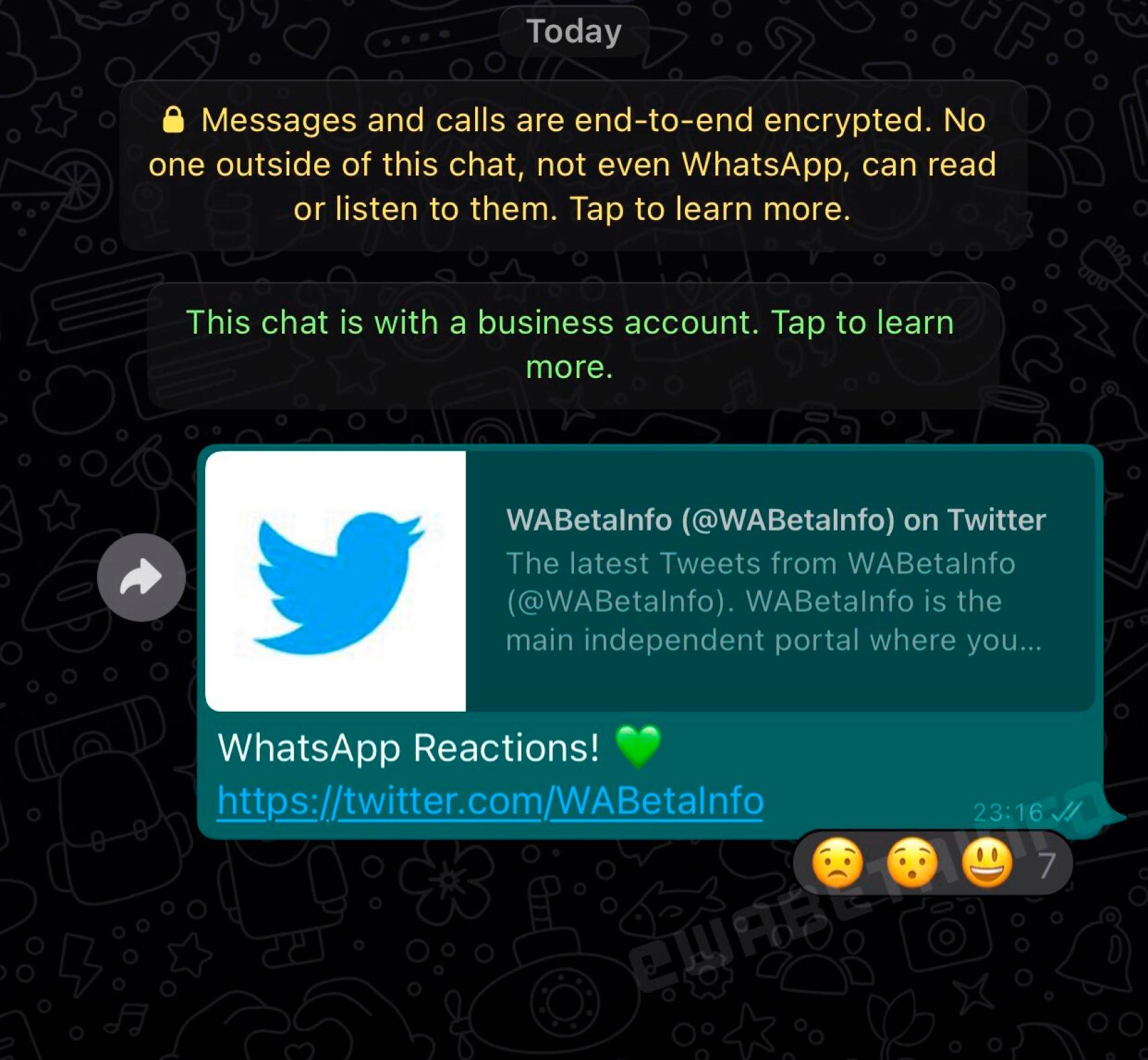 Reacciones a los mensajes en Whatsapp