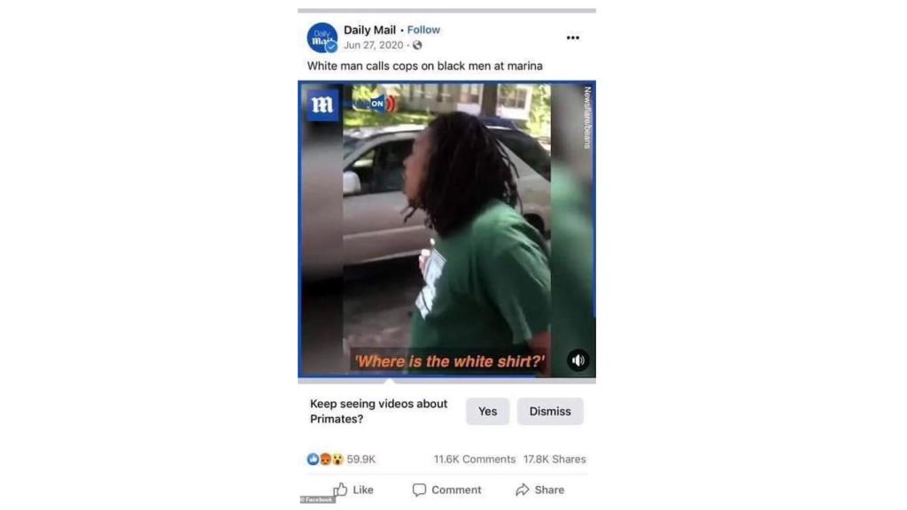 Error de Facebook racista