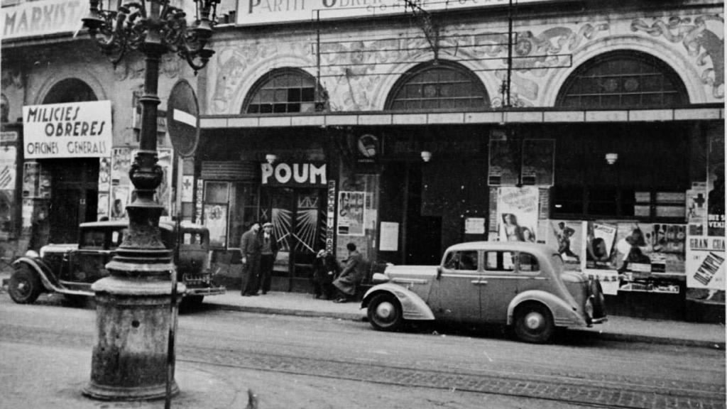 Uno de los locales del POUM en La Rambla de Barcelona.