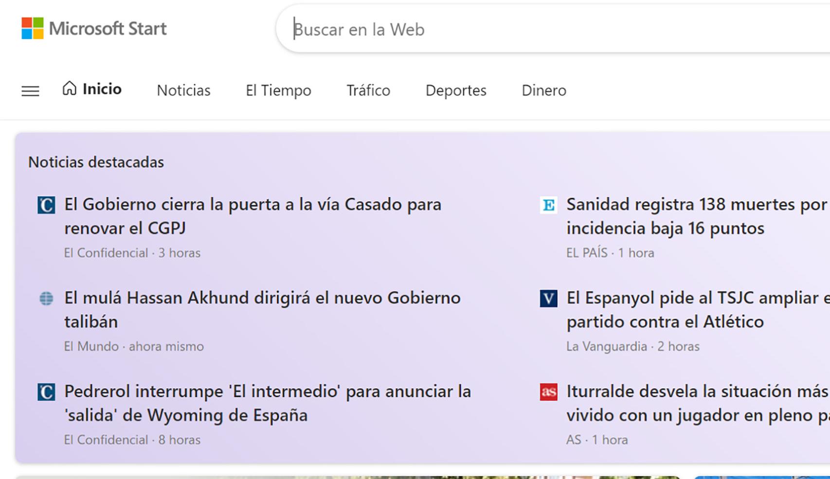 Así es Microsoft Start en el escritorio