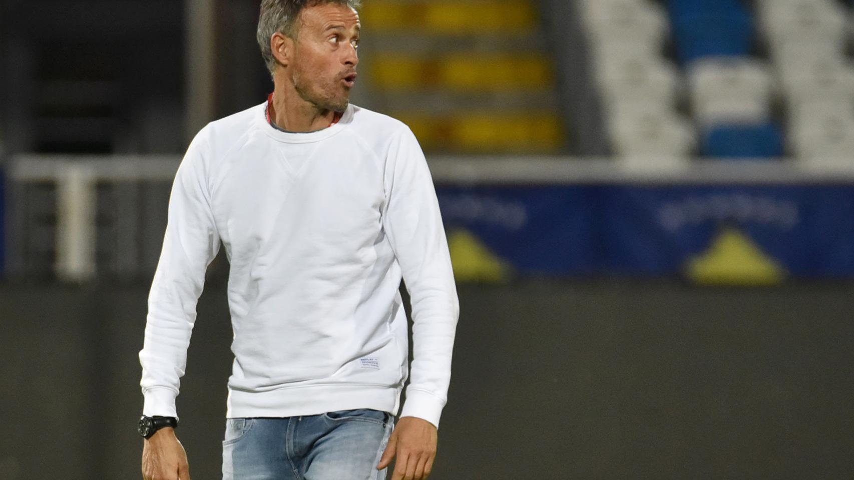 Luis Enrique, durante el Kosovo - España